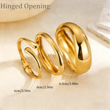 Chunky Gold Bangle Bracelets for Women, 14k Gold Plated Trendy Cuff Stackable Bangles Set, Fashion Dainty Bracelet Stack Jewelry Gifts