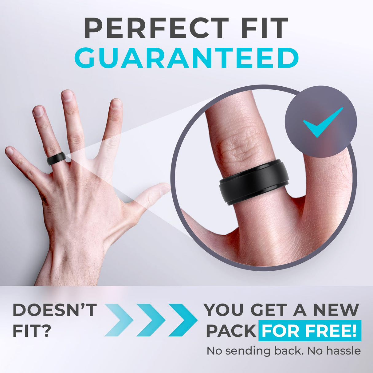 ThunderFit Men's Silicone Rings, Breathable Rubber Bands, 10mm Wide