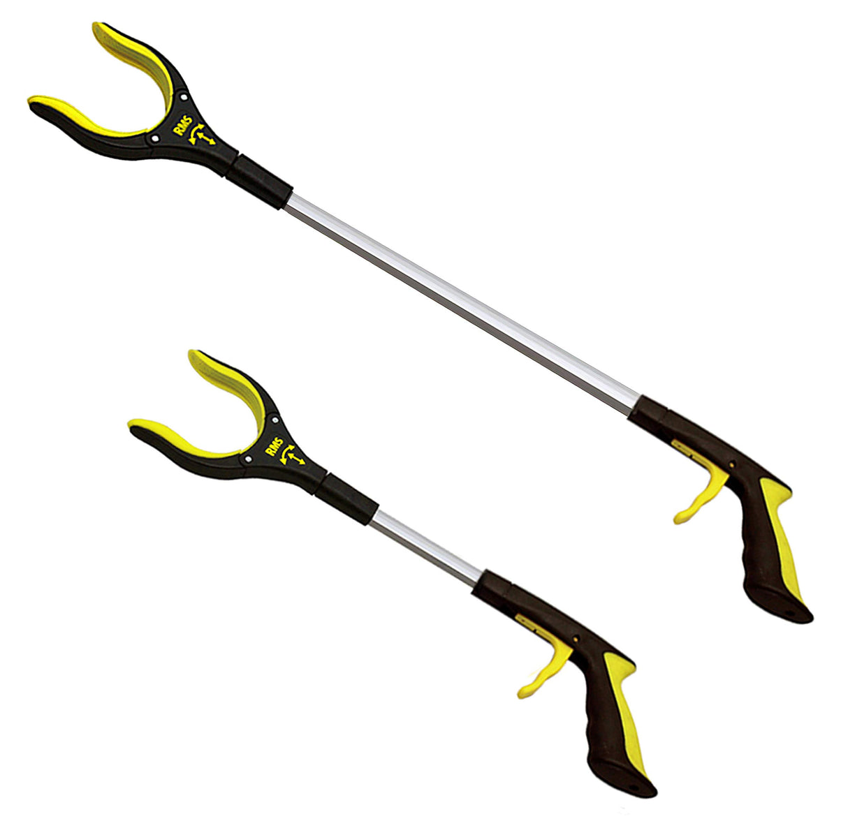 RMS 2-Pack 32 Inch and 19 Inch Grabber Reacher with Rotating Jaw - Mobility Aid Reaching Assist Tool