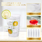 Vplus 150 Pack 12 OZ Reusable Clear Plastic Cups, Disposable Heavy Duty Plastic Cups for Party, Christmas, Wedding, Thanksgiving, Halloween