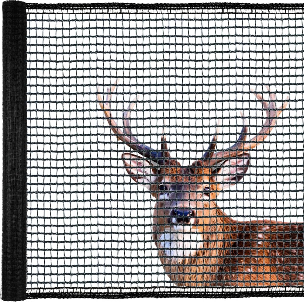 Junkogo Deer Fence Netting for Garden, 5x100 FT Plastic Mesh Fencing Roll