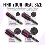 Ergo Super Gentle Round Hair Brush for Blow Out - Salon Quality Salon Brushes for Women - Volumizing Blowout Brush - Wet & Dry Use - ERG43: 1.75