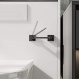 Ruacq Toilet Paper Holder Matte Black Double Post Pivoting Square Tissue Holders Roll Holder Hangers Toilet Paper Modern Wall Mounted, Commercial Bathroom Toilet Paper Roll Holder