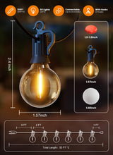SmartDawn 100FT 52 LED Bulbs Outdoor String Lights, G40 Shatterproof String Lights, IP65 Waterproof Connectable Outside Patio Light for Backyard Porch Balcony Garden Decor Christmas Camping Gazebo