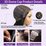 Bob Wig Human Hair Glueless Wigs Human Hair Pre Plucked Pre Cut Body Wave 5x5 HD Transparent Closure Wigs 180% Density 100% Brazilian Virgin Hair Short Wigs for Black Women (10 inch)