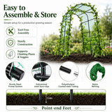 FOLLOOK Garden Arch Trellis for Climbing Plants Outdoor, 7.8 ft, Black