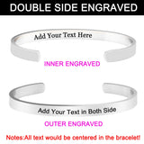 Amlion Personalized Bracelets for Women Mom,Engraved Custom Bracelets Cuff Inspirational Personalized Gifts for Women-Double Side Engraved