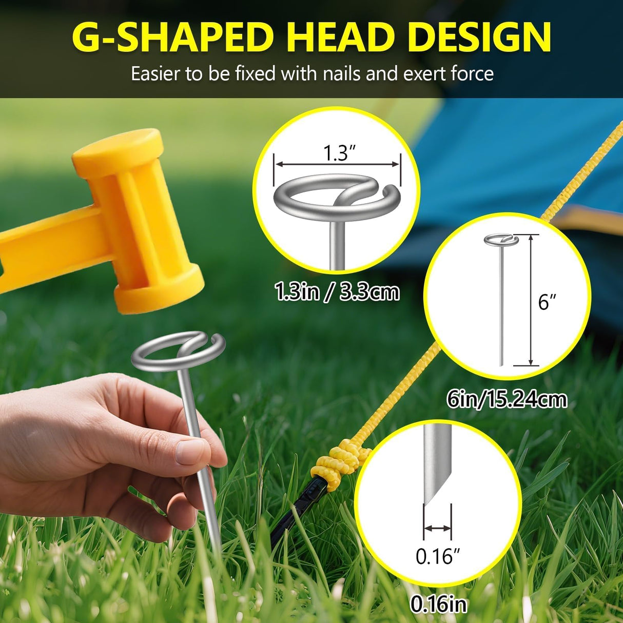 120 Pcs Landscape Staples, Thickened Landscape Fabric Stakes Heavy Duty(8 Gauge), Not Easy to Bend 6 inch Galvanized Garden Stakes for Plant Support, More Holding Power Than U-Shaped Landscape Pins