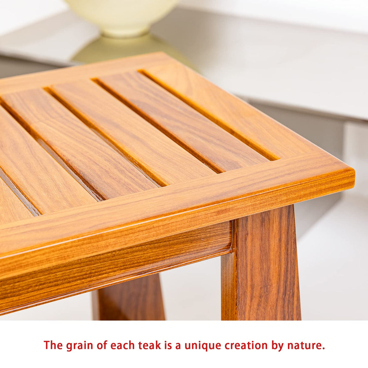 NNN 36" Commercial Teak Shower Bench - 8 Non-Slip Leveling Feet & 350 lbs Capacity | Rock-Solid Stability for Seniors & Spa Safety | Waterproof Design for Saunas/Outdoor Pools (Patented)