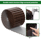 SnugNiture Corrugated Metal Garden Edging,6"×50'Sturdy Lawn Edging Border,Landscape Edging Border for Lawn, Flower Bed,Garden and Yard(Brown with White)