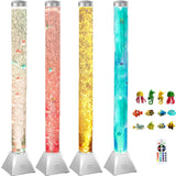 CALOVER 4FT Silver Sensory Bubble Tube Floor Lamp - Simulated Aquarium Relaxing Mood Light for Sensory Rooms, Home, Office | Perfect Christmas, Birthday Gift for Kids, Adults, Autism Therapy