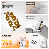 AIDA 20 Amp Outlets Duplex Electrical Receptacle Outlets,Tamper Resistant,Heavy-Duty Receptacle Wall Outlet,Residential,2-Pole,3-Wire, Self-Grounding Clip, NEMA 5-20R,UL Listed 20 Pack, White
