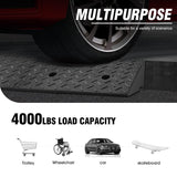 DNA MOTORING 6.3" Rise Rubber Curb Ramp Heavy Duty Loading Driveway Ramp Threshold Ramp 38.5 in L x 19.6 in W x 6.3 in H for Loading Dock, Warehouse, Wheelchair, Motorcycles, Cars, TOOLS-00652