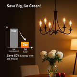 Hompavo Upgraded Flame Light Bulbs, E12 Chandelier Base Candelabra Flickering Fire Light Bulb, Clear Candle Light for Halloween Christmas Party Porch Indoor Outdoor Home Decorations - C35/6 Pack