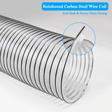 2-1/2" x 20' PVC Dust Collection Hose,2.5 Inch Dust Collector Hose,Dust Vacuum Hose Tube Pipe Flexible Clear PVC Fume Hose w/Carbon Steel Wire for Woodworking,Workshops,Dust Collectors