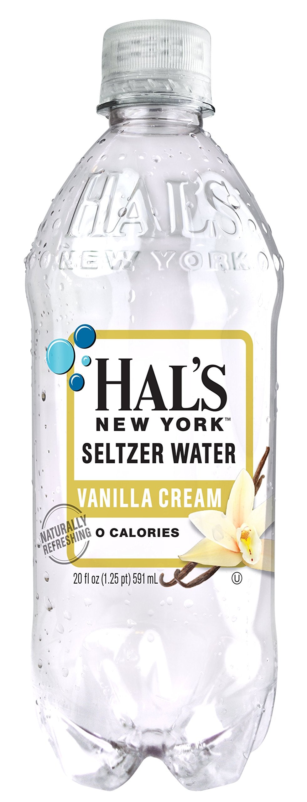 Hal's New York Seltzer Water Variety Flavor Pack, 20 ounces (24 Pack)
