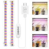 Mosthink Grow Lights for Indoor Plants Full Spectrum, Grow Light Strips with Auto Timer 3/6/12 H, Plant Lights with Red Blue White LEDs, 3 Lighting Modes,5 Dimmable Levels, 2 Packs,Updated Controller