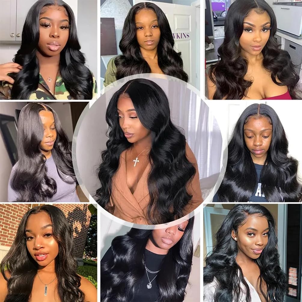 Human Hair Bundles Body Wave Brazilian Virgin 12A Grade 22 24 26 28 100% Unprocessed Human Hair Extensions Body Weave 4 Bundles Deals Double Weft Human Hair Natural Color for Black Women