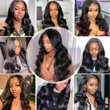 Human Hair Bundles Body Wave Brazilian Virgin 12A Grade 22 24 26 28 100% Unprocessed Human Hair Extensions Body Weave 4 Bundles Deals Double Weft Human Hair Natural Color for Black Women