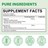 Oil of Oregano Softgels 6000mg, 120 Count | 2 in 1 Formulated with Black Seed Oil 200mg, Organic Oregano Oil Capsules, High Carvacrol & Thymoquinone for Immune Support | Non-GMO, Gluten-Free