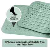 YINENN Bath and Shower Safety Mats 40x16 inch, Non Slip with Suction Cups for Bathroom Stall and Tub Floor, Extra Large and Machine Washable, Drain Holes Keep Bathtub Clean, Light Green