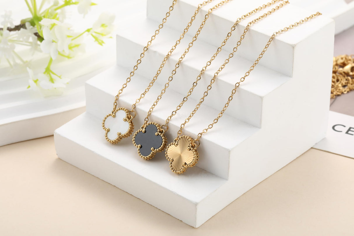 AIPPK 18K Gold Plated Clover Pendant Necklace Set for Women Fashion Four Leaf Clover Necklace Lucky Simple Jewelry Gifts for Women 3Pcs