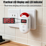 GQIRIL Gas and Carbon Monoxide Detector - Natural Gas Leak and Smoke CO Detector Portable Plug in, 2-in-1 Carbon-Monoxide Combination Alarm with Light - Natural for Home Kitchen Car RV Travel, 2Pack