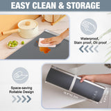 HAUSHOF Warming Mat for Food, Electric Extra Large Food Warming Mat for Countertop, Fast Heating Warming Tray for Buffets Party, 3 Level Temperature Heating Mat, Rollable, Portable, Auto Off