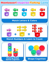 Montessori Toys for 1 2 Year Old Boy Birthday Gifts, Toddler Fishing Game