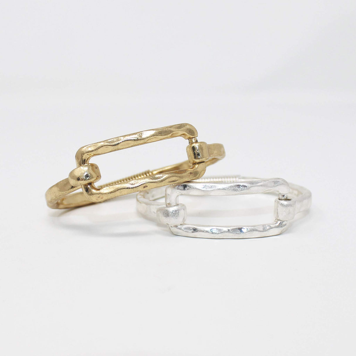 POMINA Gold Fashion Bracelet Spring Tension Hook Bangles Worn Gold Silver Unique Style Bracelet
