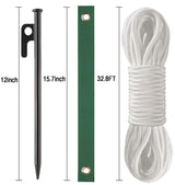 6 Pcs 12 Inch Heavy Duty Steel Tree Stake Kits, Tree Stakes and Supports for Young Trees Against Bad Weather Leaning Tree Anchor Straightening Kit, Bonus Tree Straps & Rope for Anchoring