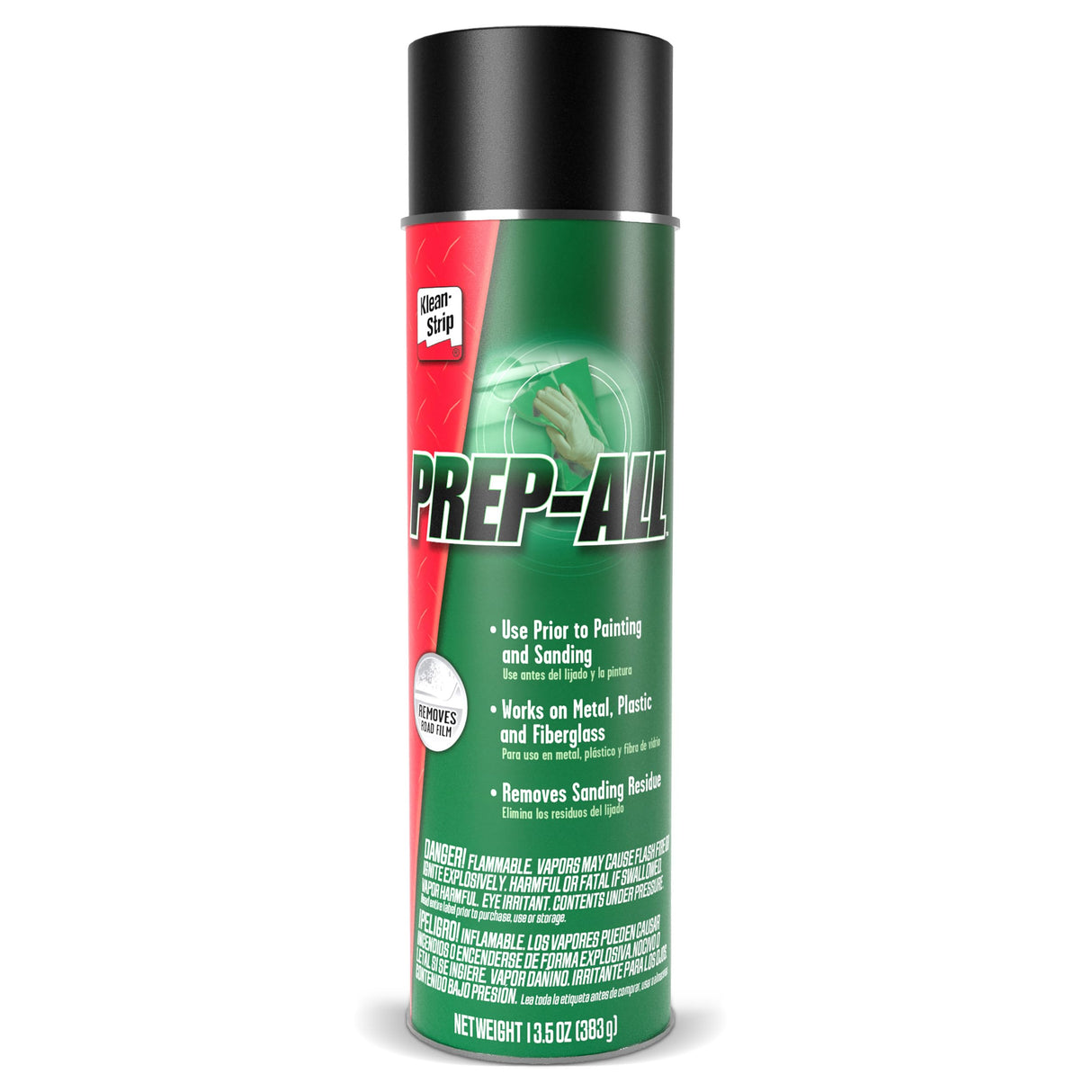 KLEAN-STRIP Prep-All Wax and Grease Remover, Fast-Acting Degreaser, Effective on Metal, Plastic, Fiberglass, Automotive DIY, 13.5 Ounce Aerosol