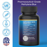 BETTER LIFE LAB Methylene Blue Capsules Pharmaceutical Grade – 60ct – Brain, Energy & Cellular Health Support