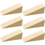 6 Pcs Wooden Door Stopper Wedge Non Slip Firefighter Wood Door Stopper Wedge for Most Surfaces Solid Block