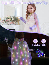 Fuzmo Light Up Princess Dress Up for Girls 3 4 5 6 Years Old, Purple