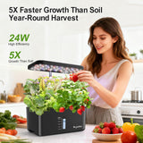 Dryades Indoor Garden 10 Pods Hydroponics Growing System w/LED Grow Light