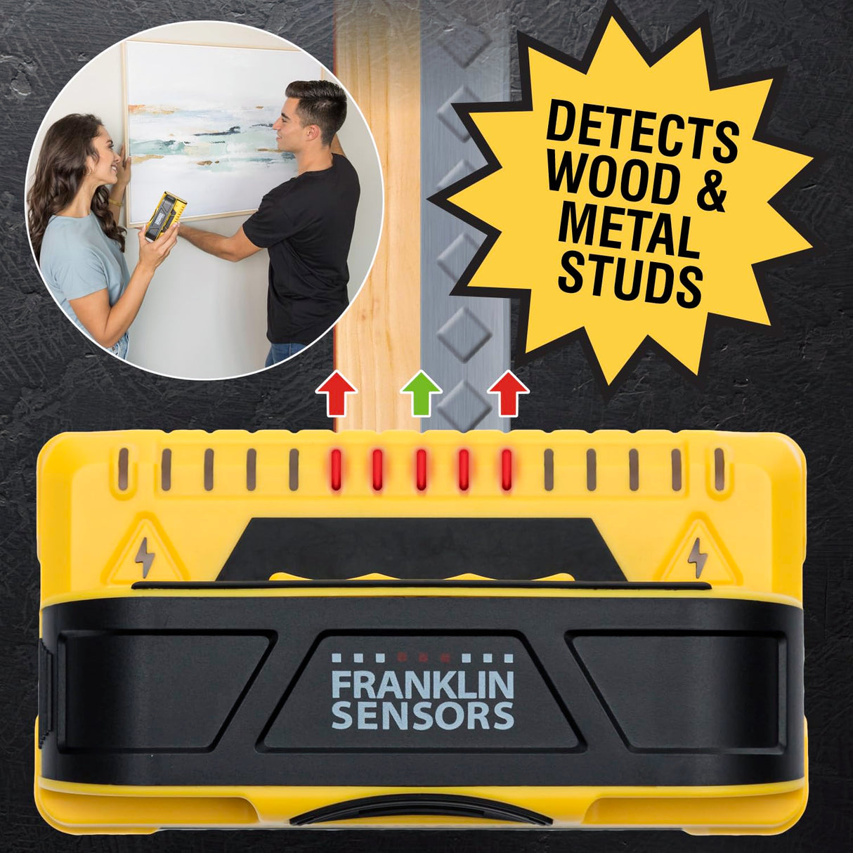 Franklin Sensors ProSensor M150/X990 Stud Finder with Live Wire Detection and 9-Sensors, Wood & Metal Stud Detector/Wall Scanner, Made in The USA