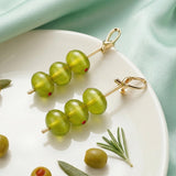Trinckle Olive Dangle Earrings for Women Martini Earring for Cocktail Party