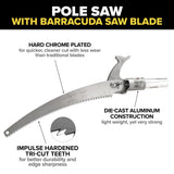 Jameson PS-3FPS1 Tri-Cut Pole Saw Head Kit, 13-Inch Barracuda Blade, Converts Extension Poles for Precise Tree Trimming and Pruning