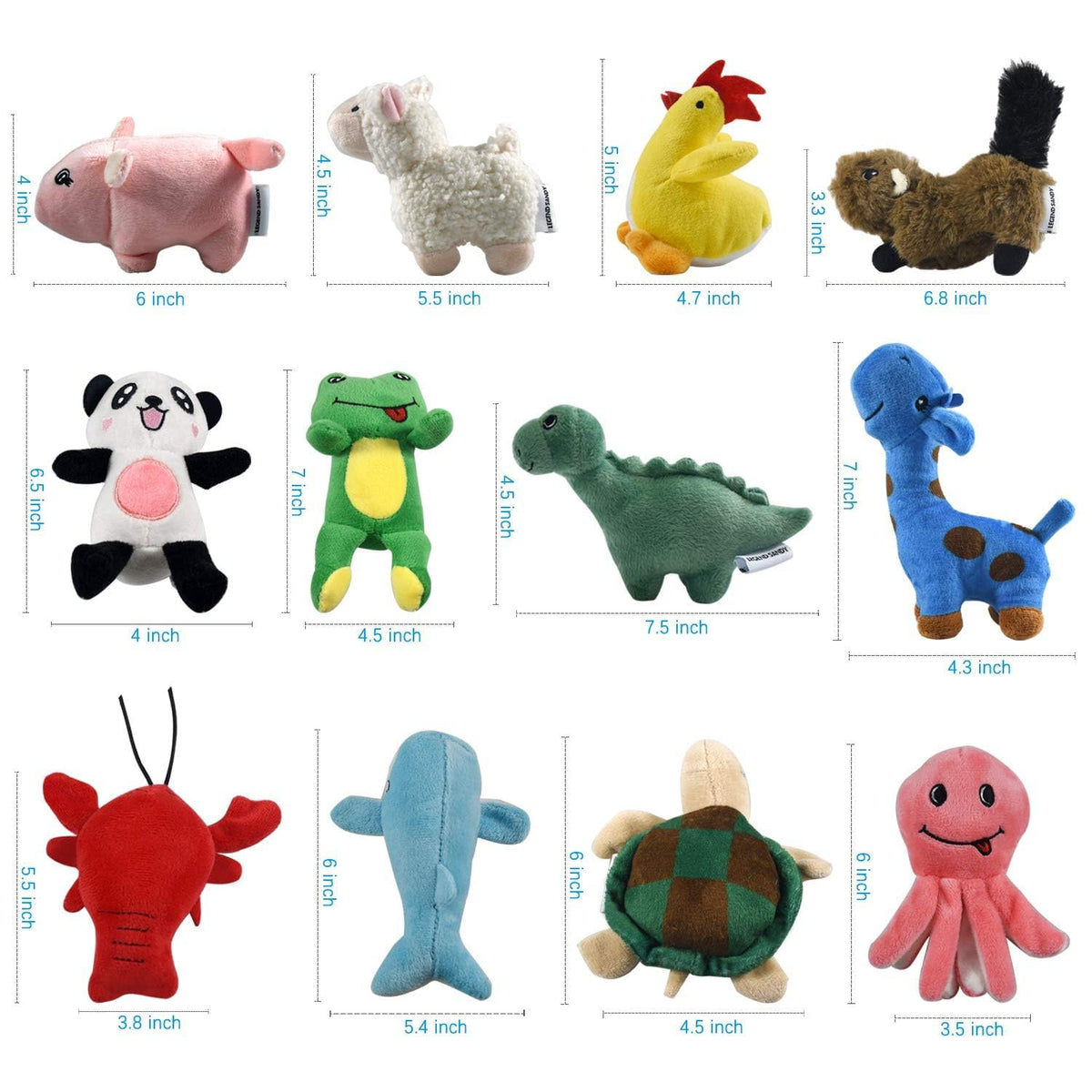 LEGEND SANDY Squeaky Plush Dog Toy Pack for Puppy, Small Puppy Chew Toys