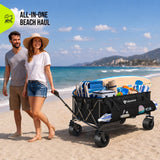 Hikemoon 400L Ultra Large Collapsible Wagon with Big Wheels - Black