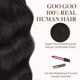 GOO GOO Tape in Hair Extensions Human Hair, 1B Natural black, 20inch 50g 20pcs, Thick Ends Straight Seamless Tape in, Invisible Tape in Hair Extensions Human Hair