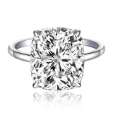 AVECON 5CT Elongated Cushion Cut Engagement Ring for Women, Promise Wedding Cubic Zirconia White Gold Plated Band Size 7
