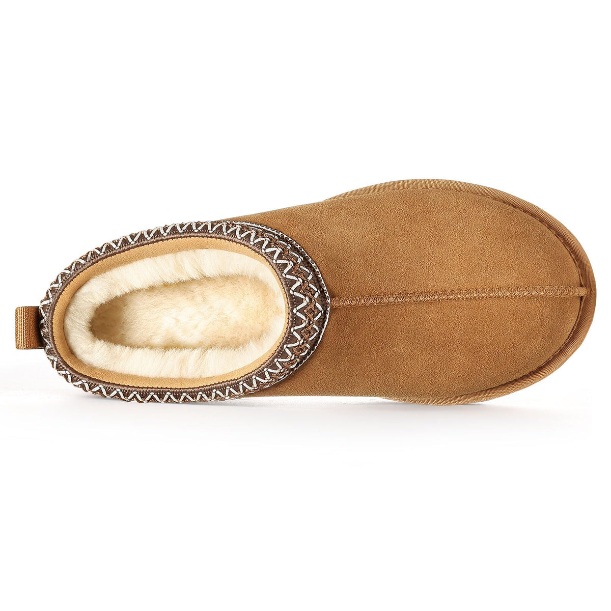 Litfun Women's Genuine Suede Fur Lined Slippers Fuzzy Winter House Shoes