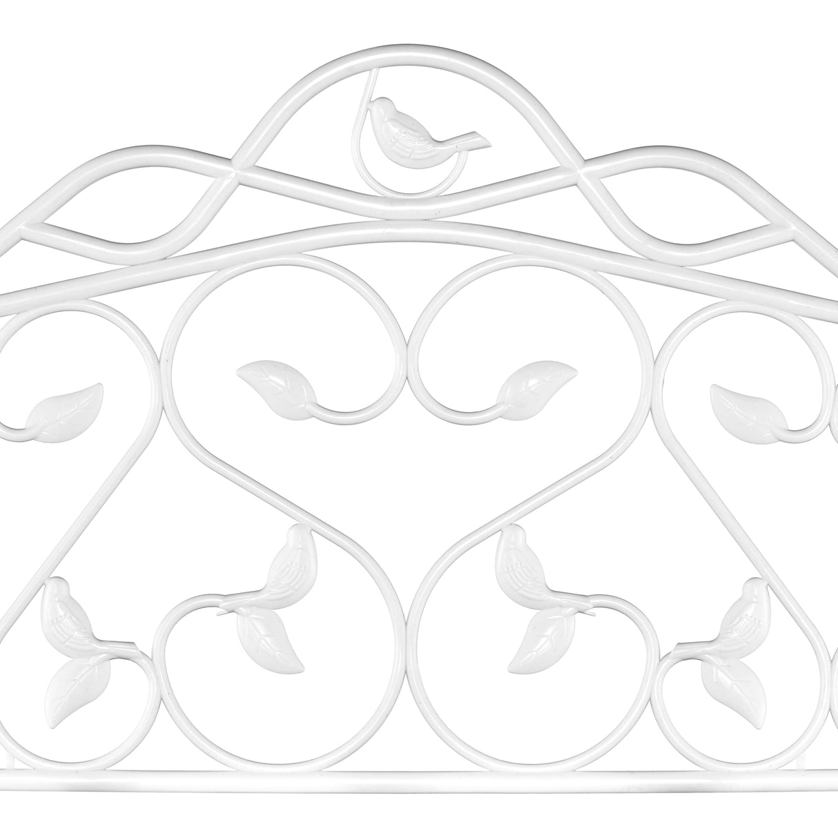Evelyne Decorative Garden Border Plastic Edging – PP Plastic, Short Metal-Free Faux Wrought Iron Leaf & Bird Design, 8pcs Yard Landscaping Fence Liner Lawn Edge Barrier, 10ft Kit of Decorative Panels