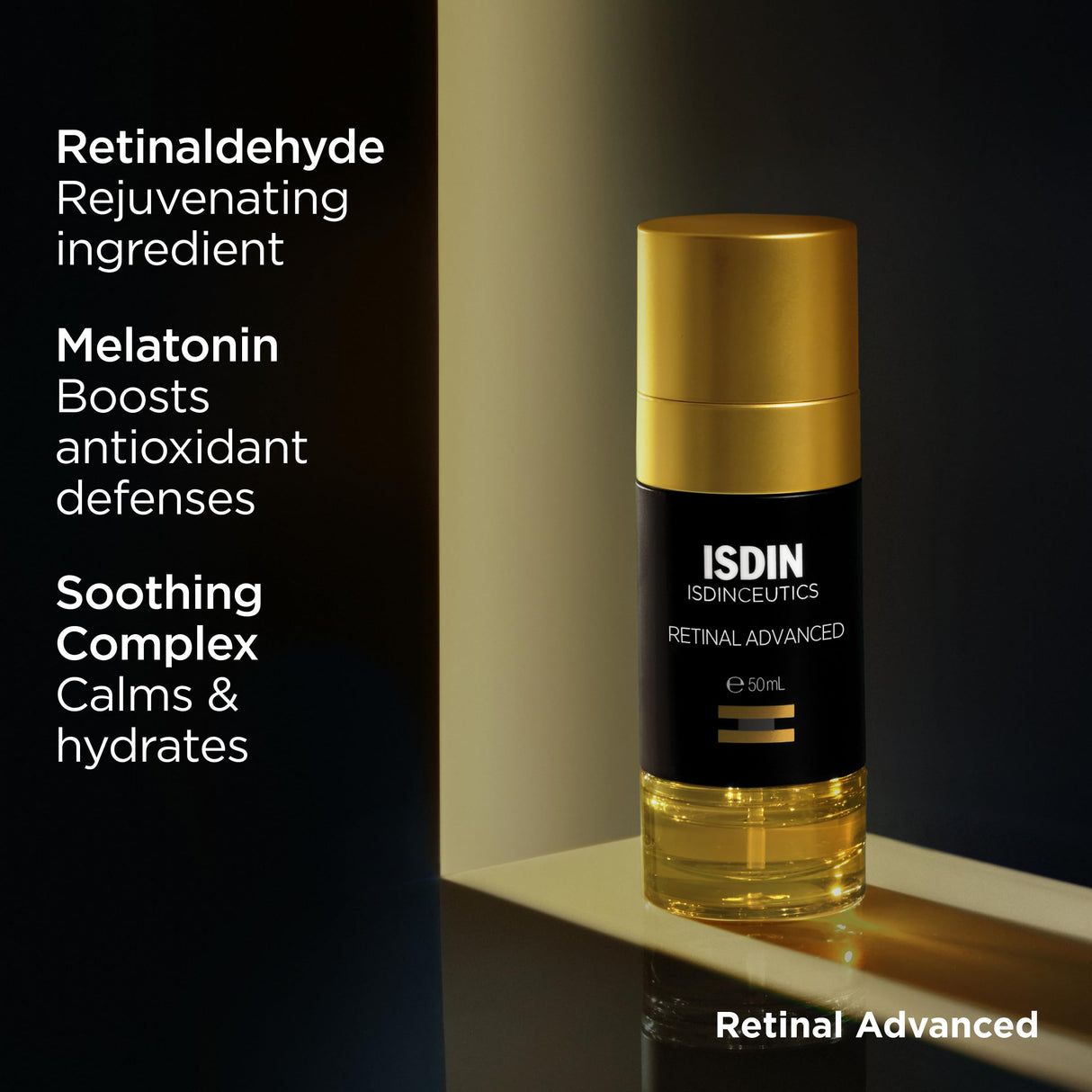 ISDIN Isdinceutics Retinal Advanced - Rejuvenating Facial Night Serum with Retinaldehyde and Melatonin 1.7 FL OZ (50 ml)