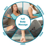 InvoSpa Shiatsu Neck and Back Massager with Heat - Deep Kneading Pillow for Massage - Electric Full Body Massager