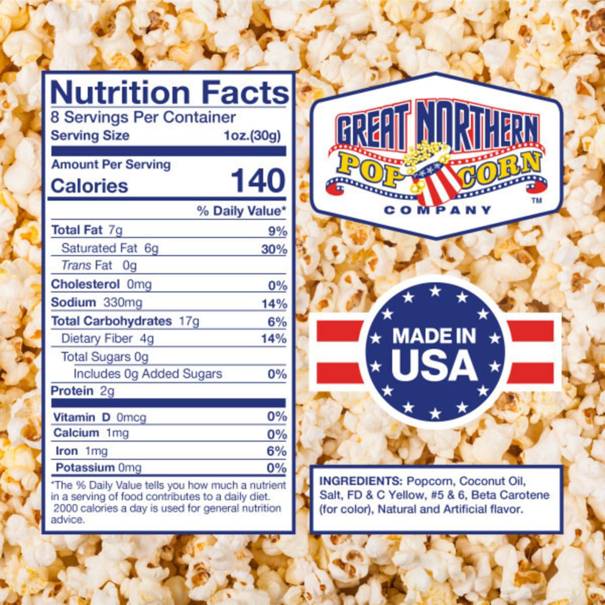 Great Northern Popcorn 8oz Popcorn Machine Popcorn Packets, 24 Case