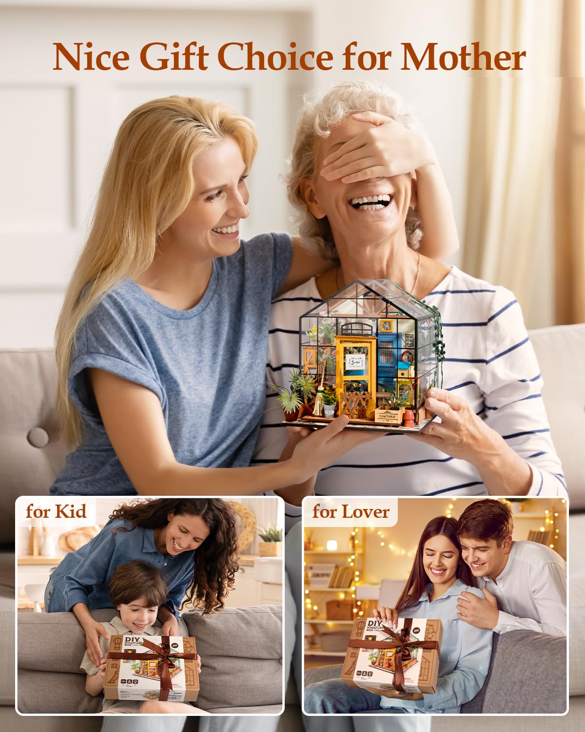 Rowood Miniature House Kit, DIY Miniature Greenhouse Dollhouse Kits for Adults, Mayberry Street Miniatures, Wooden Crafts for Adults, Gifts on Birthday Christmas - Cathy's Flower House