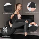 Hiball Lymphedema Medical Compression Arm Sleeve with Gauntlet, 20-30 mmHg Graduated Compression Full Arm Support for Women Men, Long Pressure Arm Hand Brace for Arthritis, Bursitis, Edema, Nerve Pain